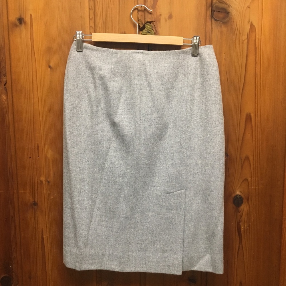 Grey Dana Buchman Wool Skirt